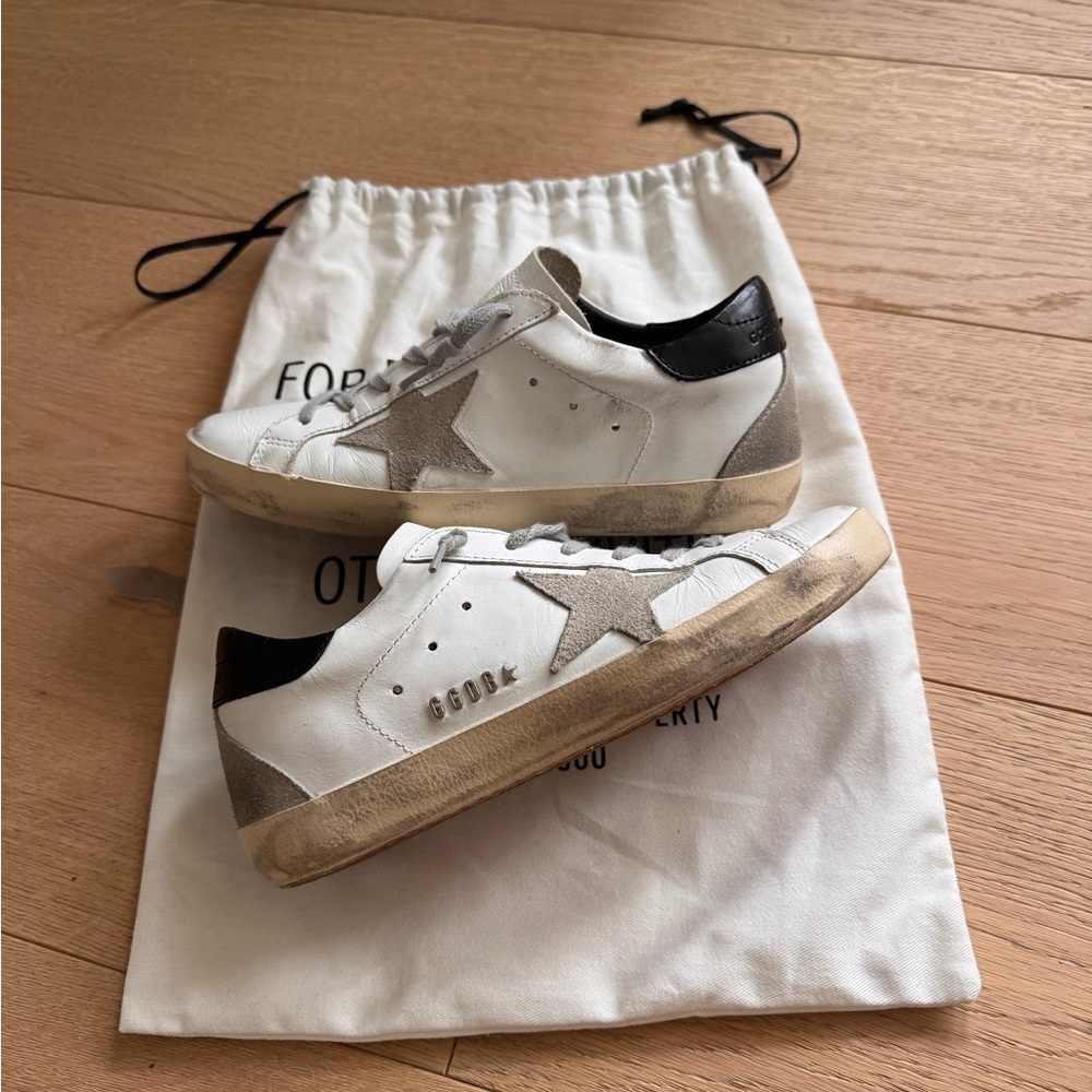 GOLDEN GOOSE Superstar Mixed Leather Sneakers Size 36